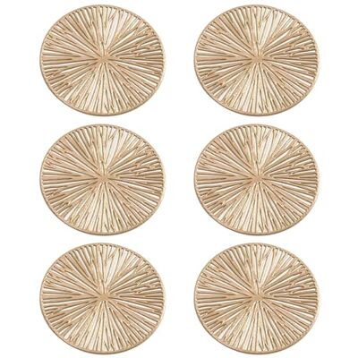 SYEYCW 6 Pièces Dessous de Verre Antidérapants, Réutilisables Dessous de Verre Doré, pour Boissons Chaudes et Froides, 10cm Sets de Table Ronds en PVC, pour Cuisine, Salon, Bureau, Café, Bar - Publicité SYEYCW 6 Pièces Dessous de Verre Antidérapants, Réutilisables Dessous de Verre Doré, pour Boissons Chaudes et Froides, 10cm Sets de Table Ronds en PVC, pour Cuisine, Salon, Bureau, Café, Bar - Publicité