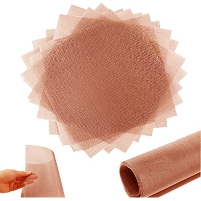 SKYPRO Pack de 20 tamis à maille 20 en cuivre pur à 99,9 %, maille tissée en cuivre, tissu en maille fine, 7,5 x 7,5 cm - Publicité SKYPRO Pack de 20 tamis à maille 20 en cuivre pur à 99,9 %, maille tissée en cuivre, tissu en maille fine, 7,5 x 7,5 cm - Publicité