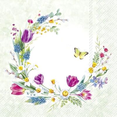 IHR Ideal Home Range Lot de 20 serviettes en papier Motif couronne de fleurs printanières 33 x 33 cm - Publicité IHR Ideal Home Range Lot de 20 serviettes en papier Motif couronne de fleurs printanières 33 x 33 cm - Publicité