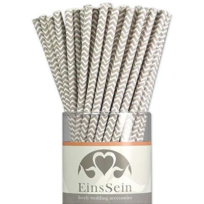 EinsSein 100x Pailles de Papier Wave L 19,5cm argenté - Publicité EinsSein 100x Pailles de Papier Wave L 19,5cm argenté - Publicité