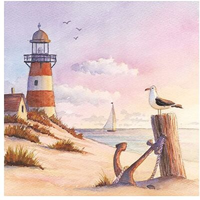 Servietten Maritim Lot de 20 serviettes « Ambiance du soir sur la mer » - Publicité Servietten Maritim Lot de 20 serviettes « Ambiance du soir sur la mer » - Publicité