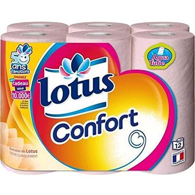 Lotus Rose Et Blanc 12 Rouleaux (lot de 2 soit 24 rouleaux) - Publicité Lotus Rose Et Blanc 12 Rouleaux (lot de 2 soit 24 rouleaux) - Publicité