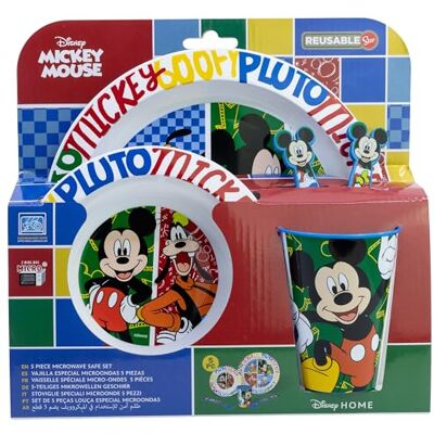 Stor Set Vaisselle Enfant Mickey Mouse Verre Assiette Bol Couverts Plastique Résistant Compatible Micro-ondes Sans BPA Repas Enfants - Publicité Stor Set Vaisselle Enfant Mickey Mouse Verre Assiette Bol Couverts Plastique Résistant Compatible Micro-ondes Sans BPA Repas Enfants - Publicité