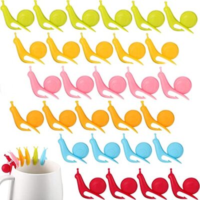 ProLeo Lot de 30 marqueurs de verre en silicone réutilisables - Publicité ProLeo Lot de 30 marqueurs de verre en silicone réutilisables - Publicité