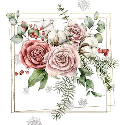 ti-flair Lot de 20 serviettes de table en papier Motif roses de Noël 33 x 33 cm - Publicité ti-flair Lot de 20 serviettes de table en papier Motif roses de Noël 33 x 33 cm - Publicité
