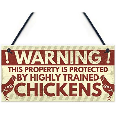 RED OCEAN Panneau d'avertissement fantaisie en forme de poule Cadeau d'anniversaire amusant pour les amateurs de poulet - Publicité RED OCEAN Panneau d'avertissement fantaisie en forme de poule Cadeau d'anniversaire amusant pour les amateurs de poulet - Publicité