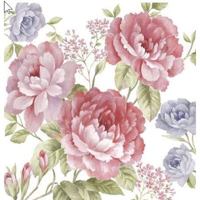 Servietten Blumen Rosenwelt Lot de 20 serviettes en papier Motif fleurs et roses Violet/rose 33 x 33 cm - Publicité Servietten Blumen Rosenwelt Lot de 20 serviettes en papier Motif fleurs et roses Violet/rose 33 x 33 cm - Publicité
