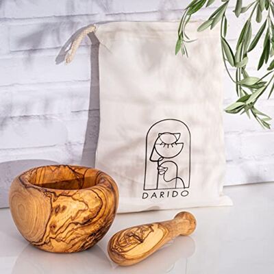 Darido Ensemble Mortier Pilon Bois d'Olivier Naturel 14 x 8 cm Rond Pilon Mortier en Bois Mortier Africain Fait à la Main 14x8 Pilon Bois Olivier Bol Olivier Les Essentiels de Cuisine - Publicité Darido Ensemble Mortier Pilon Bois d'Olivier Naturel 14 x 8 cm Rond Pilon Mortier en Bois Mortier Africain Fait à la Main 14x8 Pilon Bois Olivier Bol Olivier Les Essentiels de Cuisine - Publicité