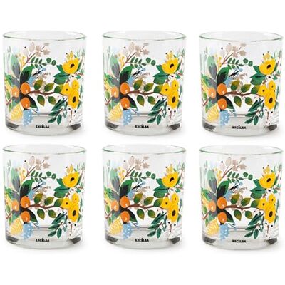 Excelsa Fiori Frida Set 6 Verres, Verre, Capacité 250 Ml. Publicité Excelsa Fiori Frida Set 6 Verres, Verre, Capacité 250 Ml. Publicité