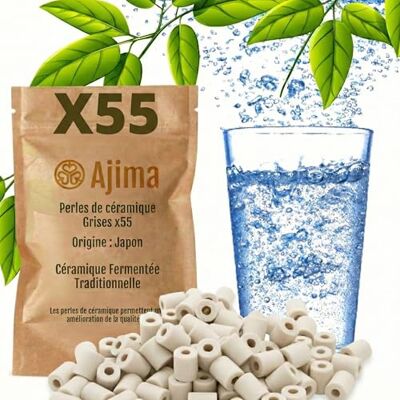 Ajima 55 Perles de Céramique Grises Fermentées – Filtre à Eau Naturel Anti-Calcaire pour Carafe, Bouilloire, Gourde, Lave-Linge – Purification et Adoucissement de l’Eau - Publicité Ajima 55 Perles de Céramique Grises Fermentées – Filtre à Eau Naturel Anti-Calcaire pour Carafe, Bouilloire, Gourde, Lave-Linge – Purification et Adoucissement de l’Eau - Publicité