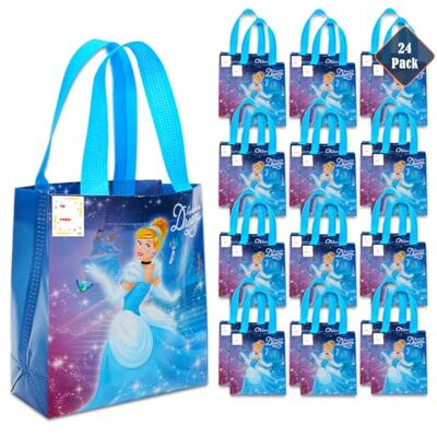 Disney Lot de 24 sacs à friandises réutilisables Cendrillon pour enfants (fournitures de fête d'anniversaire Cendrillon) - Publicité Disney Lot de 24 sacs à friandises réutilisables Cendrillon pour enfants (fournitures de fête d'anniversaire Cendrillon) - Publicité