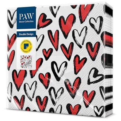 PAW Decor Collection PAW Serviettes Papier Double Face 3 Plis (33 x 33 cm) I Lot de 20 I Parfait pour les Anniversaires, les Fêtes, les Mariages, la Communion I Imprimé des Deux Côtés I Tomber Amoureux - Publicité PAW Decor Collection PAW Serviettes Papier Double Face 3 Plis (33 x 33 cm) I Lot de 20 I Parfait pour les Anniversaires, les Fêtes, les Mariages, la Communion I Imprimé des Deux Côtés I Tomber Amoureux - Publicité