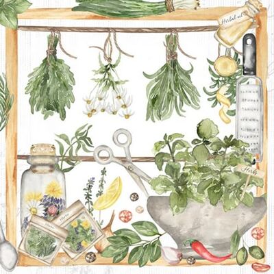 ti-flair Lot de 20 serviettes en papier avec motif d'herbes recueillies pour décoration de table Convient également pour le découpage et la technique des serviettes 33 x 33 cm - Publicité ti-flair Lot de 20 serviettes en papier avec motif d'herbes recueillies pour décoration de table Convient également pour le découpage et la technique des serviettes 33 x 33 cm - Publicité