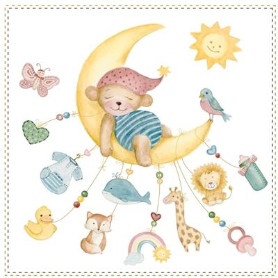 Ambiente Serviette « Sleepy Teddy Bear » - Publicité Ambiente Serviette « Sleepy Teddy Bear » - Publicité