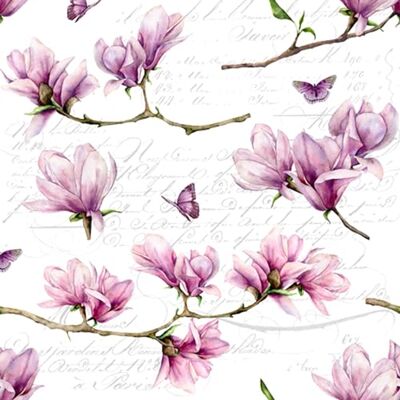 ti-flair Lot de 20 serviettes en papier avec motif fleurs, jardin et nature élégantes branches de magnolia pour décoration de table Convient également pour le découpage et la technique des serviettes 33 x 33 - Publicité ti-flair Lot de 20 serviettes en papier avec motif fleurs, jardin et nature élégantes branches de magnolia pour décoration de table Convient également pour le découpage et la technique des serviettes 33 x 33 - Publicité