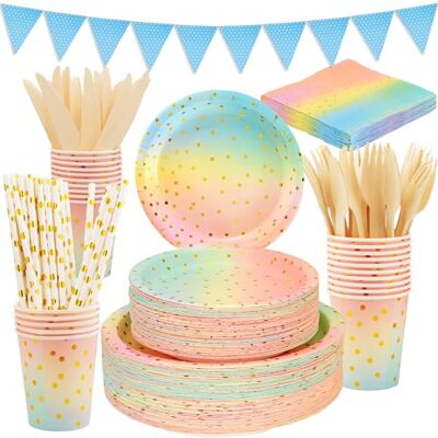 VIPNAJI 176 PCS Vaisselle Anniversaire Assiette Vaisselles Anniversaires Fille Assiettes Dîner Dessert Tasse Serviette Papier Paille pour Anniversaire Fête Party Fête Mariages,Rose et Or,25 Invités - Publicité VIPNAJI 176 PCS Vaisselle Anniversaire Assiette Vaisselles Anniversaires Fille Assiettes Dîner Dessert Tasse Serviette Papier Paille pour Anniversaire Fête Party Fête Mariages,Rose et Or,25 Invités - Publicité
