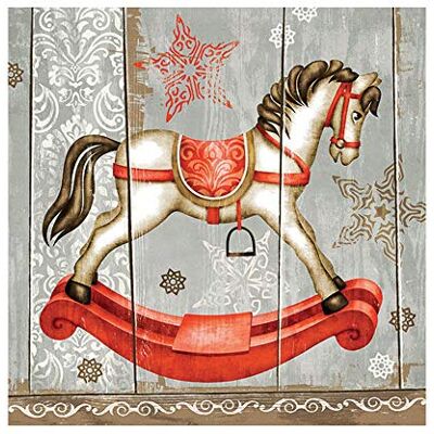 Ambiente 20 Serviettes Cheval À Bascule RÉTRO 33X33CM Rouge - Publicité Ambiente 20 Serviettes Cheval À Bascule RÉTRO 33X33CM Rouge - Publicité