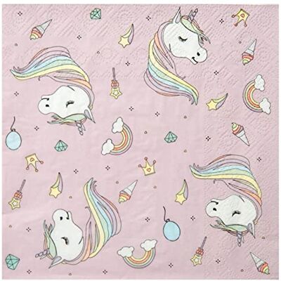 Santex 20 Serviettes papier licorne 33 x 33 cm Multicolore Taille Unique - Publicité Santex 20 Serviettes papier licorne 33 x 33 cm Multicolore Taille Unique - Publicité