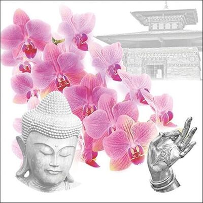 Ambiente Lot de 20 serviettes en papier Orchidées de Bouddha Décoration de table avec motif également pour fête ou découpage 33 x 33 cm - Publicité Ambiente Lot de 20 serviettes en papier Orchidées de Bouddha Décoration de table avec motif également pour fête ou découpage 33 x 33 cm - Publicité