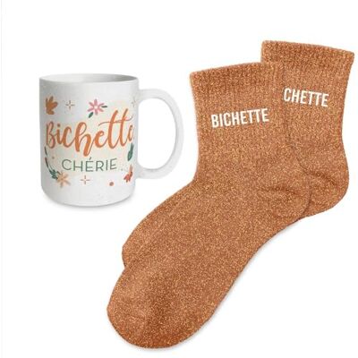 STC Coffret mug chaussettes paillettes bichette - Publicité STC Coffret mug chaussettes paillettes bichette - Publicité