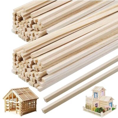 Touosy 100 Pièces Batonnet en Bois Stick, Carrés en Bambou Nature, Poli Lisse, Baguettes Bois Rectangulaires, Bâtons de Bambou et Environnementales pour Décoration Modélisme Bricolage - Publicité Touosy 100 Pièces Batonnet en Bois Stick, Carrés en Bambou Nature, Poli Lisse, Baguettes Bois Rectangulaires, Bâtons de Bambou et Environnementales pour Décoration Modélisme Bricolage - Publicité