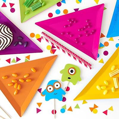 PartyDeco 6 Assiettes Triangle Petits Monstres - Publicité PartyDeco 6 Assiettes Triangle Petits Monstres - Publicité