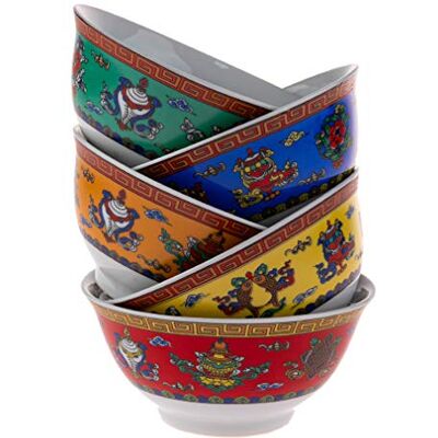 lachineuse Série 5 Bols à Riz Asiatiques Ø 11,5 cm 275 ML Design Les 8 Symboles Auspicieux Bouddhistes Bols Originaux et Colorés Traditions et Décoration Asiatiques Idée Cadeau - Publicité lachineuse Série 5 Bols à Riz Asiatiques Ø 11,5 cm 275 ML Design Les 8 Symboles Auspicieux Bouddhistes Bols Originaux et Colorés Traditions et Décoration Asiatiques Idée Cadeau - Publicité