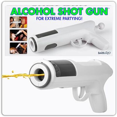 Barbuzzo Thumbs Up bbzal shtgun Alcool Shot Gun Bar buzzo, Plastique, Blanc, 13 x 28 x 6 cm - Publicité Barbuzzo Thumbs Up bbzal shtgun Alcool Shot Gun Bar buzzo, Plastique, Blanc, 13 x 28 x 6 cm - Publicité