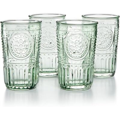 Bormioli Rocco 090802 Romantic Lot de 4 verres, verre, couleur verte, cl 34 - Publicité Bormioli Rocco 090802 Romantic Lot de 4 verres, verre, couleur verte, cl 34 - Publicité
