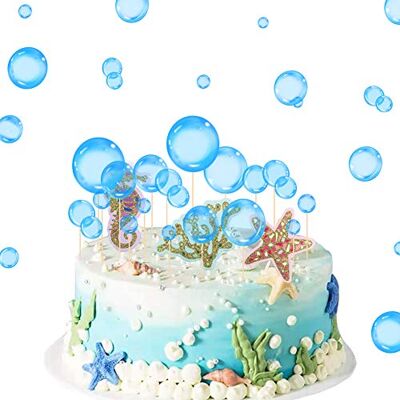 Lotus Lot de 27 décorations plates pour cupcakes sous l'eau Bleu Pour fête prénatale ou anniversaire - Publicité Lotus Lot de 27 décorations plates pour cupcakes sous l'eau Bleu Pour fête prénatale ou anniversaire - Publicité