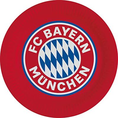 amscan Lot de 8 assiettes en carton « FC Bayern München » pour fête de football et anniversaire Pour fan du FC Bayern - Publicité amscan Lot de 8 assiettes en carton « FC Bayern München » pour fête de football et anniversaire Pour fan du FC Bayern - Publicité