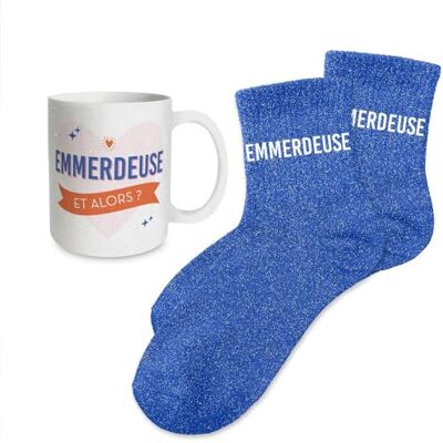 STC Coffret mug chaussettes paillettes emmerdeuse - Publicité STC Coffret mug chaussettes paillettes emmerdeuse - Publicité