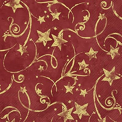IHR Ideal Home Range Serviettes en papier avec guirlande d'étoiles rouge et doré 20 serviettes de table 33 cm x 33 cm - Publicité IHR Ideal Home Range Serviettes en papier avec guirlande d'étoiles rouge et doré 20 serviettes de table 33 cm x 33 cm - Publicité