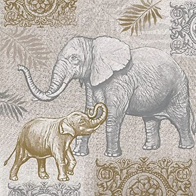 Servietten Tiere Lot de 20 serviettes en forme d'éléphants doré/argenté Animaux Afrique Inde Décoration de table 33 x 33 cm - Publicité Servietten Tiere Lot de 20 serviettes en forme d'éléphants doré/argenté Animaux Afrique Inde Décoration de table 33 x 33 cm - Publicité