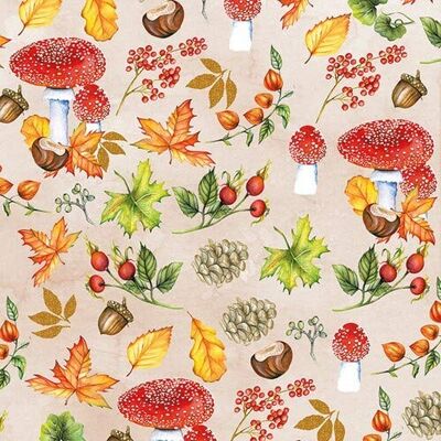 Serviettenshop Lot de 20 serviettes de table tout de l'automne Champignons Feuilles N?sse Fr?chte Décoration de table 33 x 33 cm - Publicité Serviettenshop Lot de 20 serviettes de table tout de l'automne Champignons Feuilles N?sse Fr?chte Décoration de table 33 x 33 cm - Publicité