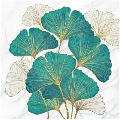 Daisy Tech Lot de 20 serviettes en papier de soie triple épaisseur pour découpage, déjeuner 33 x 33 cm (doré et émeraude ginkgo biloba) - Publicité Daisy Tech Lot de 20 serviettes en papier de soie triple épaisseur pour découpage, déjeuner 33 x 33 cm (doré et émeraude ginkgo biloba) - Publicité