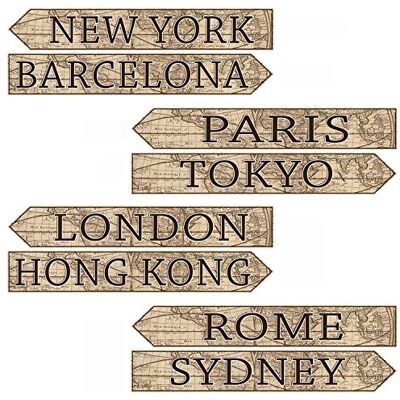 Beistle 53645 Lot de 8 panneaux muraux en papier autour du monde Décorations de voyage 9,5 x 60,3 cm Marron clair/marron/noir - Publicité Beistle 53645 Lot de 8 panneaux muraux en papier autour du monde Décorations de voyage 9,5 x 60,3 cm Marron clair/marron/noir - Publicité