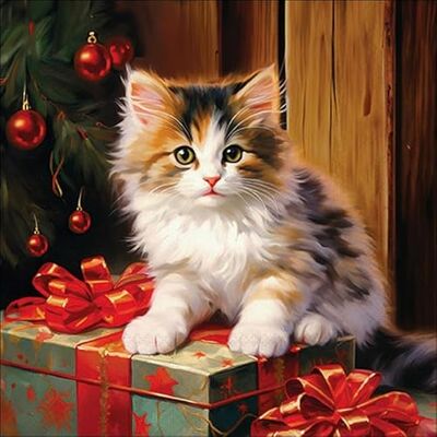 Ambiente Lot de 20 serviettes en papier avec motif de chat de Noël pour décoration de table 33 x 33 cm Triple épaisseur Biodégradables Multicolore - Publicité Ambiente Lot de 20 serviettes en papier avec motif de chat de Noël pour décoration de table 33 x 33 cm Triple épaisseur Biodégradables Multicolore - Publicité