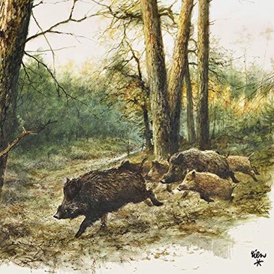 Bizzico Lot de 20 serviettes de table en forme de sanglier dans la forêt pour l'automne avec motif animal 33 x 33 cm - Publicité Bizzico Lot de 20 serviettes de table en forme de sanglier dans la forêt pour l'automne avec motif animal 33 x 33 cm - Publicité