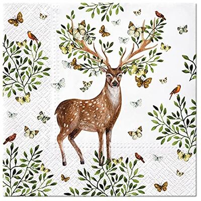 Servietten Tiere Lot de 20 serviettes de table en forme de cerf avec bois de feuilles Animaux Motif animaux Forêt Chasse Chasseur Décoration de table 33 x 33 cm - Publicité Servietten Tiere Lot de 20 serviettes de table en forme de cerf avec bois de feuilles Animaux Motif animaux Forêt Chasse Chasseur Décoration de table 33 x 33 cm - Publicité