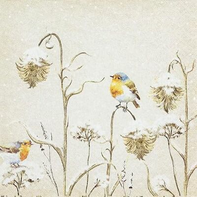 Servietten Weihnachten Lot de 20 serviettes en papier Motif oiseaux sur chardon d'hiver Givre Animaux Hiver Noël Décoration de table 33 x 33 cm - Publicité Servietten Weihnachten Lot de 20 serviettes en papier Motif oiseaux sur chardon d'hiver Givre Animaux Hiver Noël Décoration de table 33 x 33 cm - Publicité