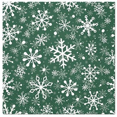 Servietten Weihnachten Lot de 20 serviettes de table flocons de neige blancs sur vert Pour l'hiver et Noël Décoration de table 33 x 33 cm - Publicité Servietten Weihnachten Lot de 20 serviettes de table flocons de neige blancs sur vert Pour l'hiver et Noël Décoration de table 33 x 33 cm - Publicité