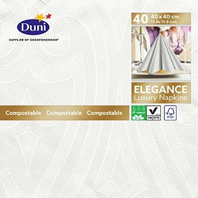 Duni Elegance Serviettes de table en Grande, 40 cm x 40 cm (lot de 240), blanc, 240 - Publicité Duni Elegance Serviettes de table en Grande, 40 cm x 40 cm (lot de 240), blanc, 240 - Publicité