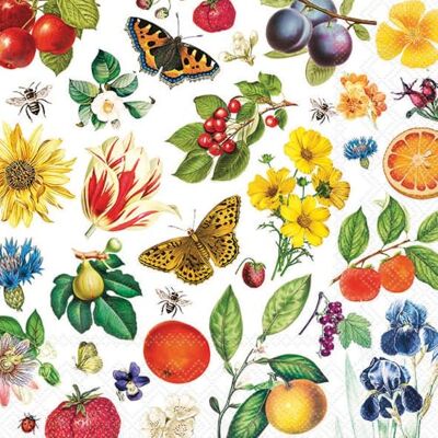Ambiente Serviette Colourful Year Papier Motifs d'été 33x33 cm 20 pcs. blanc imprimé, idéal pour la décoration et les techniques créatives - Publicité Ambiente Serviette Colourful Year Papier Motifs d'été 33x33 cm 20 pcs. blanc imprimé, idéal pour la décoration et les techniques créatives - Publicité
