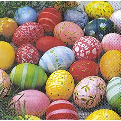 Servietten Ostern Lot de 20 serviettes colorées en papier ufs de Pâques / Pâques / printemps 33 x 33 cm - Publicité Servietten Ostern Lot de 20 serviettes colorées en papier ufs de Pâques / Pâques / printemps 33 x 33 cm - Publicité