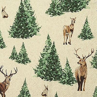 Home Fashion Lot de 20 serviettes Eco Line durables en papier recyclé 100 % cerfs éparpillés dans la forêt cerf animaux sapin B?ume décoration de table 33 x 33 cm - Publicité Home Fashion Lot de 20 serviettes Eco Line durables en papier recyclé 100 % cerfs éparpillés dans la forêt cerf animaux sapin B?ume décoration de table 33 x 33 cm - Publicité
