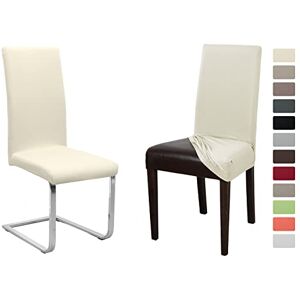 BEAUTEX Lot de 4 Housses de Chaise en Jersey, Housse Extensible en Coton bi-élastique, Couleur sélectionnable, Crème - Publicité BEAUTEX Lot de 4 Housses de Chaise en Jersey, Housse Extensible en Coton bi-élastique, Couleur sélectionnable, Crème - Publicité