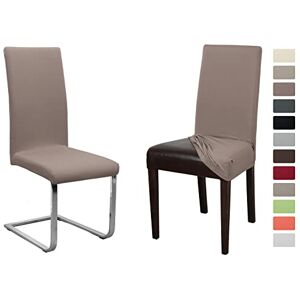 BEAUTEX Lot de 4 Housses de Chaise en Jersey, Housse Extensible en Coton bi-élastique, Couleur sélectionnable, Brun Taupe - Publicité BEAUTEX Lot de 4 Housses de Chaise en Jersey, Housse Extensible en Coton bi-élastique, Couleur sélectionnable, Brun Taupe - Publicité