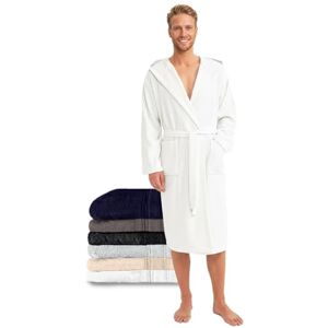Twinzen Peignoir de Bain Homme 100% Coton Eponge, Doux, Absorbant, Certifié Oeko-Tex Blanc Taille XL - Publicité Twinzen Peignoir de Bain Homme 100% Coton Eponge, Doux, Absorbant, Certifié Oeko-Tex Blanc Taille XL - Publicité