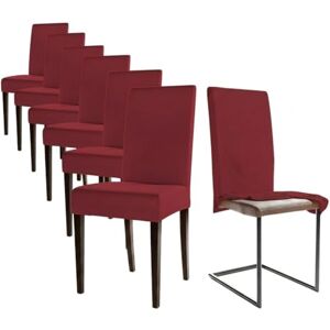 Staboos Housse de chaise extensible universelle en coton 96 % facile d'entretien et infroissable, rouge foncé, Lot de 6 - Publicité Staboos Housse de chaise extensible universelle en coton 96 % facile d'entretien et infroissable, rouge foncé, Lot de 6 - Publicité